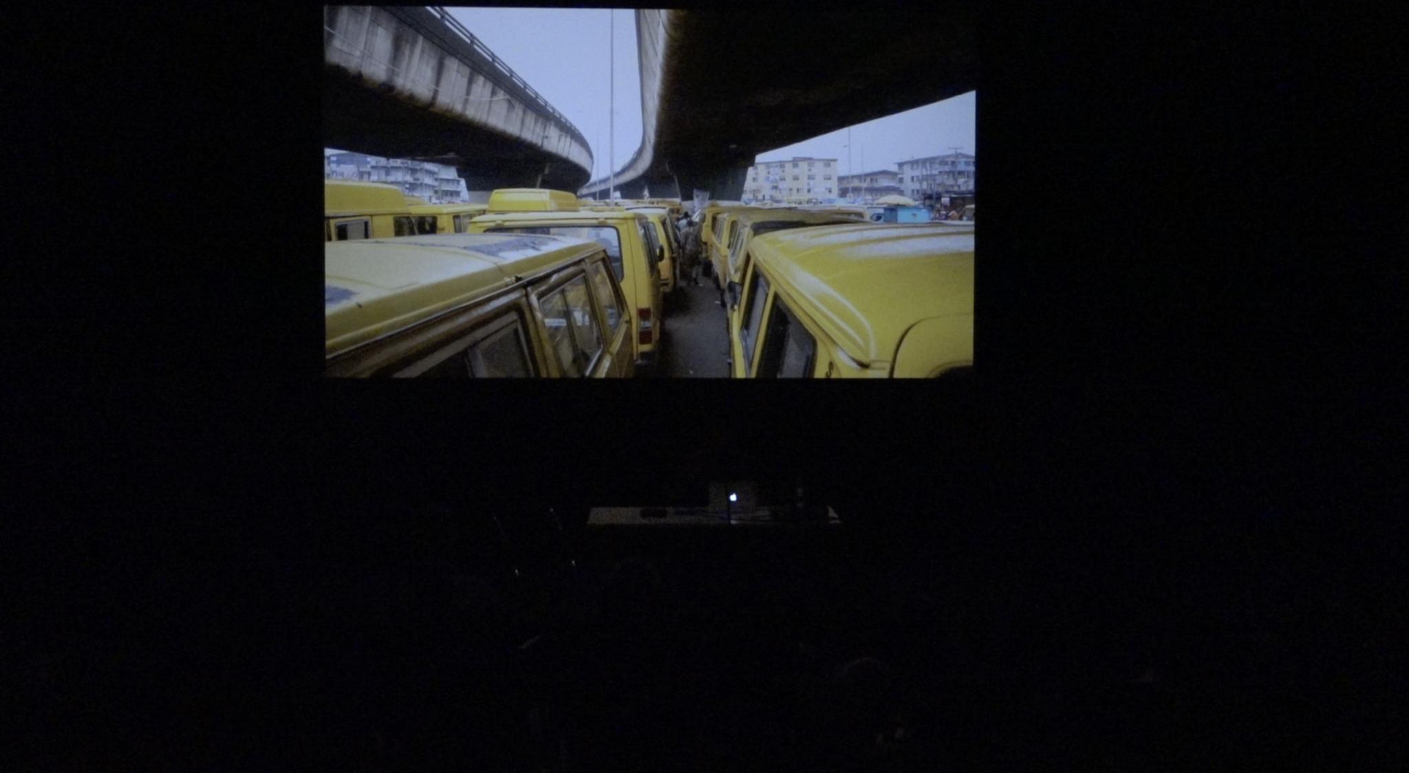 Videostill from the lecture by Emeka Ogboh