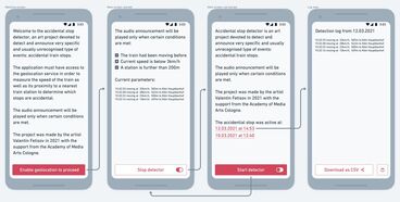 Accidental Stop Constructed Situation, Train, Announcement, Non-place, Mobile Application