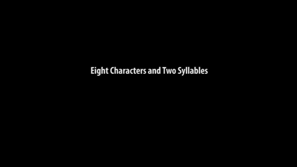 Cover image of the project Eight Characters and Two Syllables
