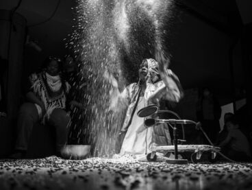 Chapter T: The loudest absence has a language too... Crossing The Mangrove (Pa pot kou en kaz ban mwen), at HKW Berlin, Thabo Thindi 2022